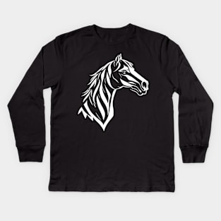 Horse Head Kids Long Sleeve T-Shirt